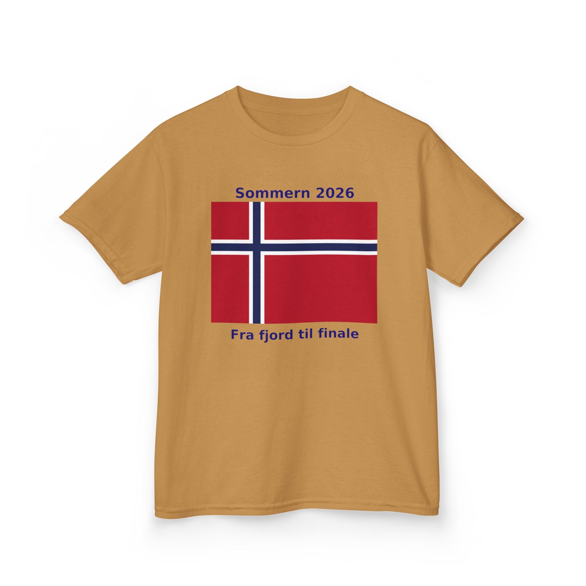 Kids T‑Shirt — Norwegian Flag «Sommern 2026» (Fra fjord til finale)