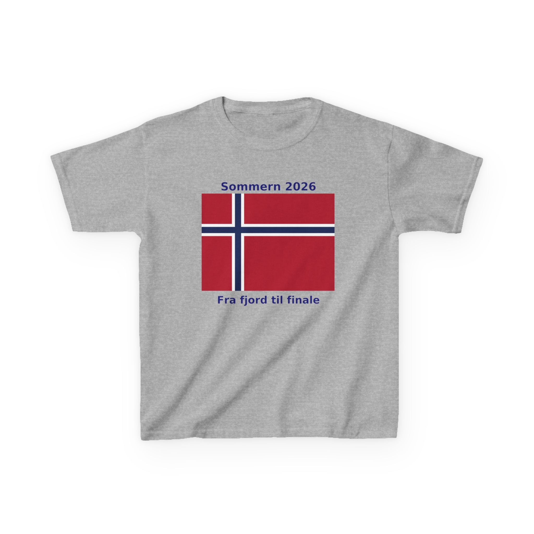 Kids T‑Shirt — Norwegian Flag «Sommern 2026» (Fra fjord til finale)
