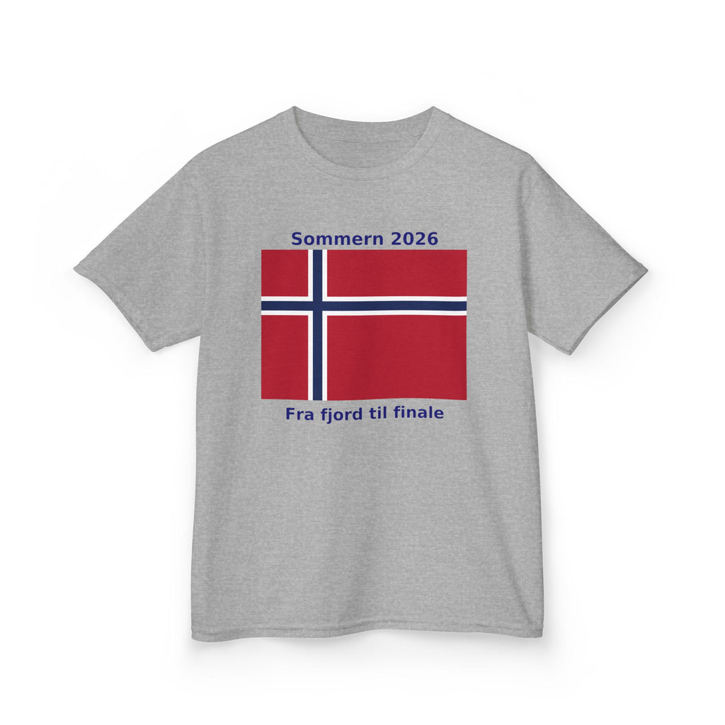 Kids T‑Shirt — Norwegian Flag «Sommern 2026» (Fra fjord til finale)