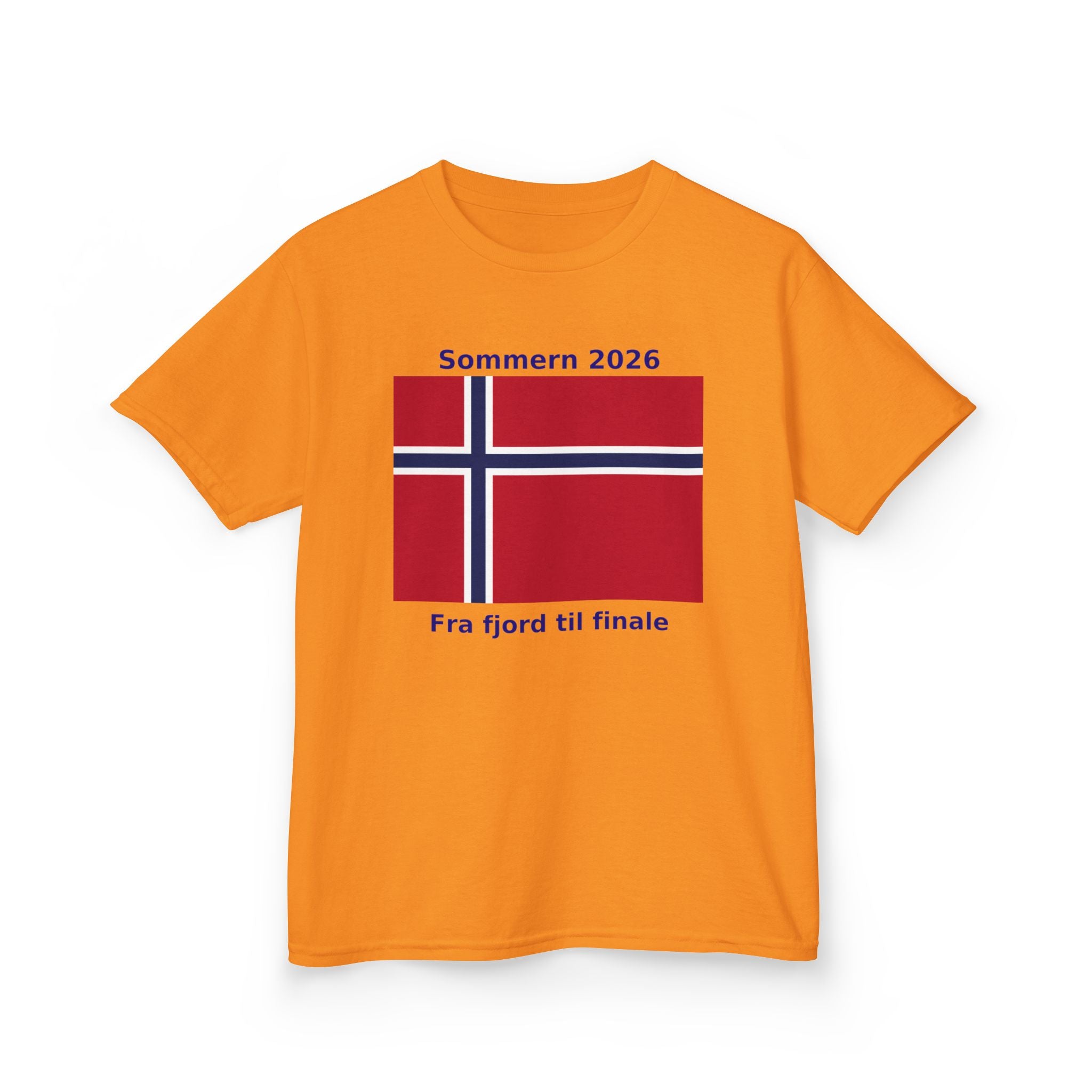 Kids T‑Shirt — Norwegian Flag «Sommern 2026» (Fra fjord til finale)