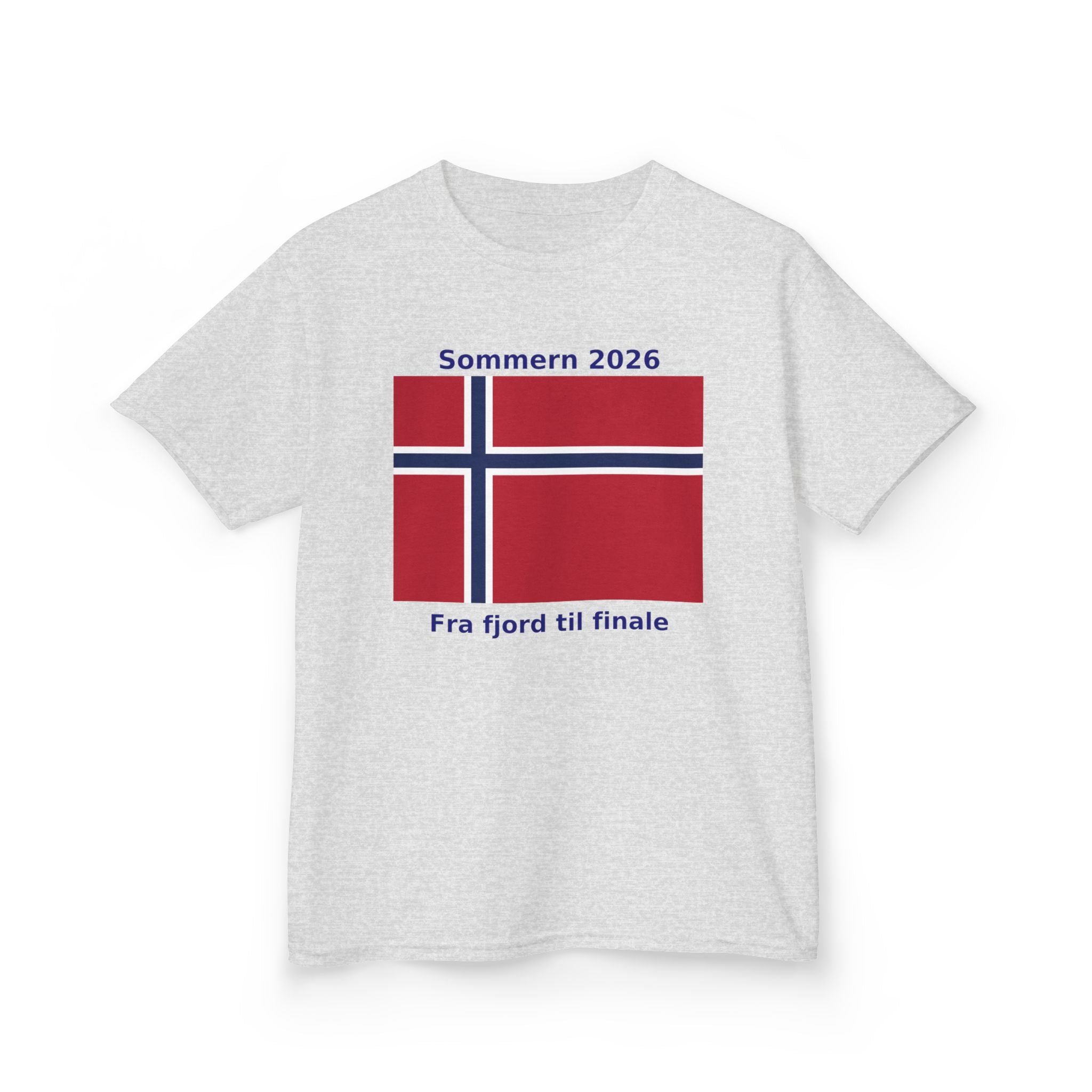Kids T‑Shirt — Norwegian Flag «Sommern 2026» (Fra fjord til finale)