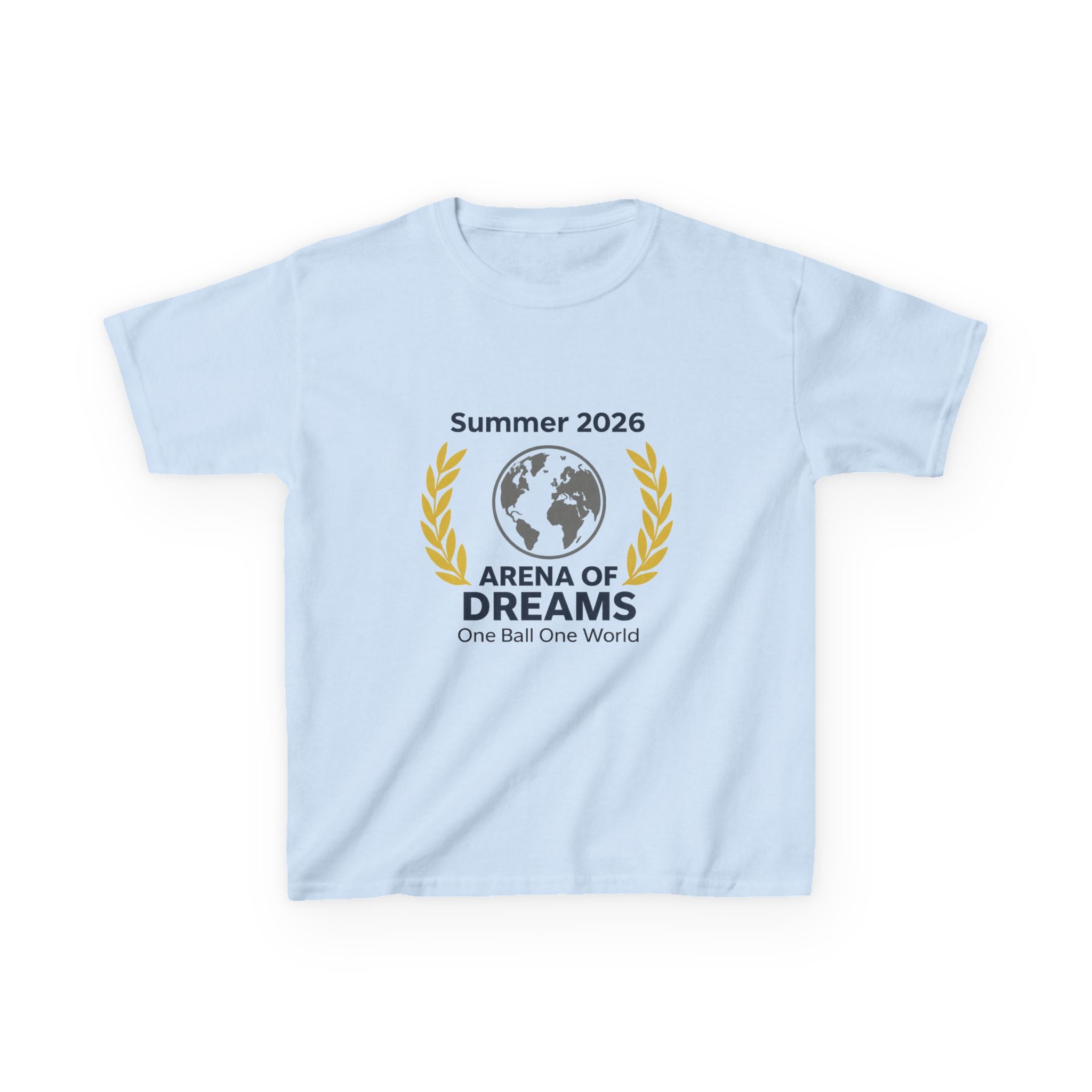 Kids Tee — "Arena of Dreams" Summer 2026 Globe Logo